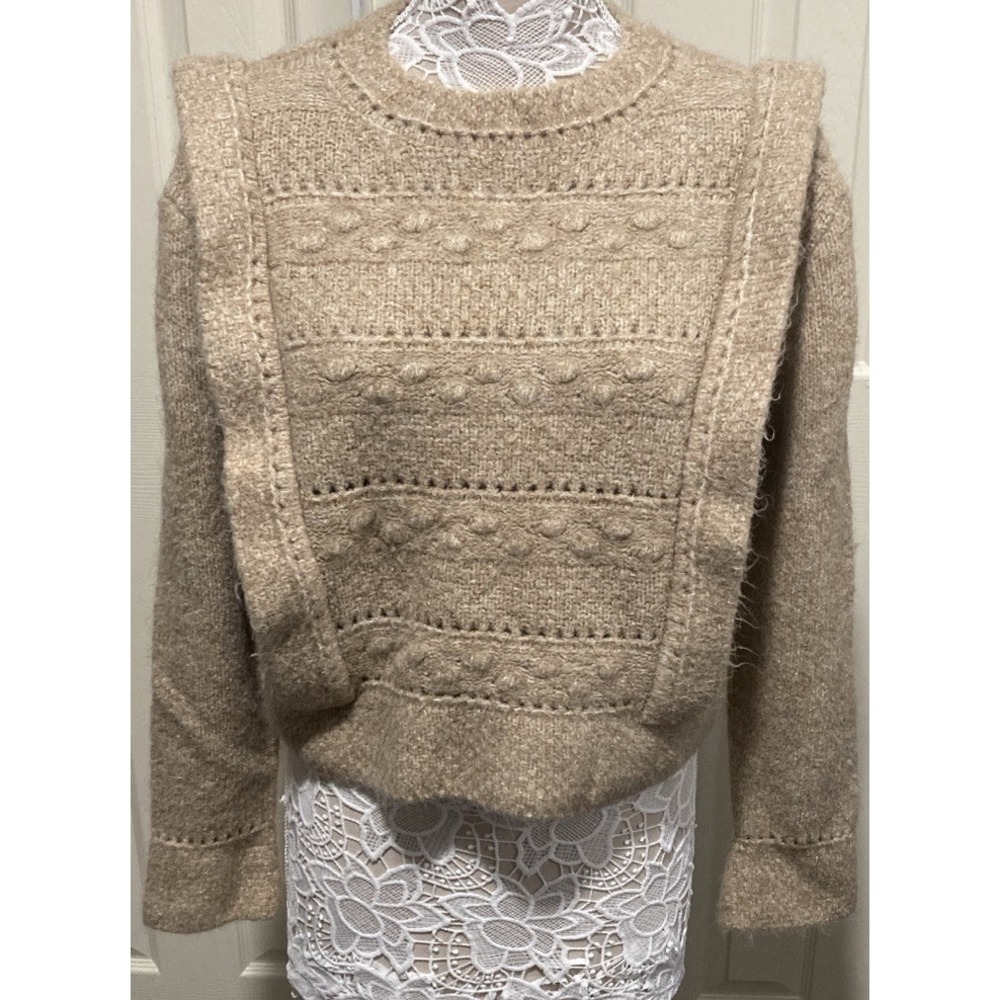 Moon River Chunky Knit Sweater Womens Large‎ Beige Boho Cottagecore Cozy Soft